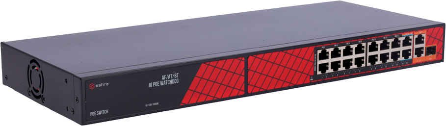 VIS Safire PoE-switch 16 x PoE + 2 GB Iink - 300W