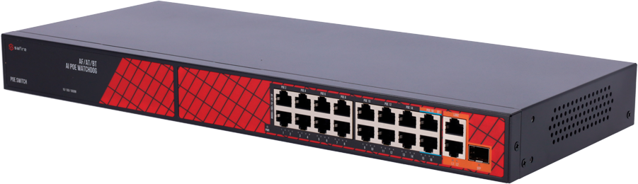 VIS Safire PoE-switch 16 x PoE + 2 GB Iink - 300W